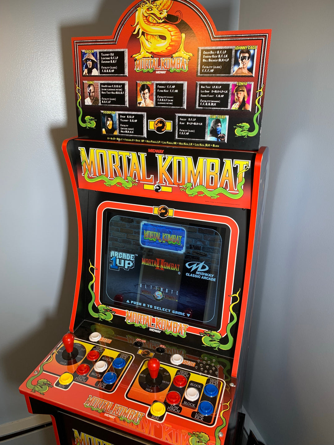 Arcade1up top Mortal Kombat Control Panel gen 1